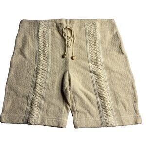 Handmade In Peru Cotton‎ Natural Women Small Cream Crochet Shorts